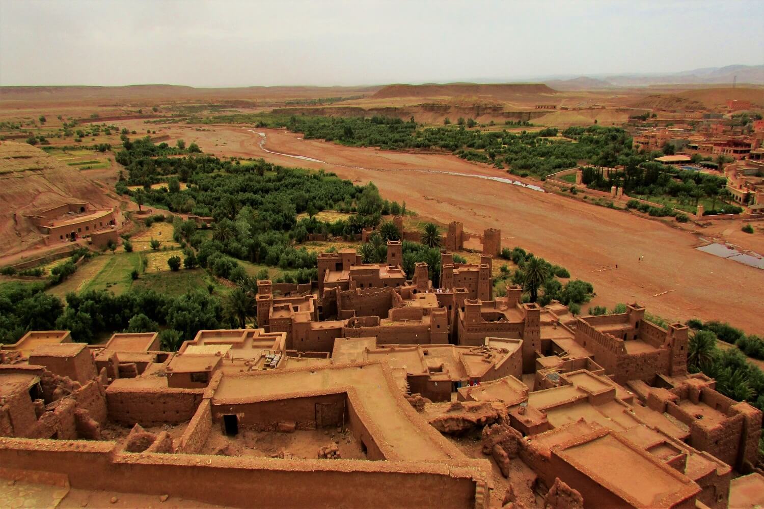 vista do alto do kasbah de ait ben haddou, morocco