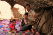 inside a nomad family tent